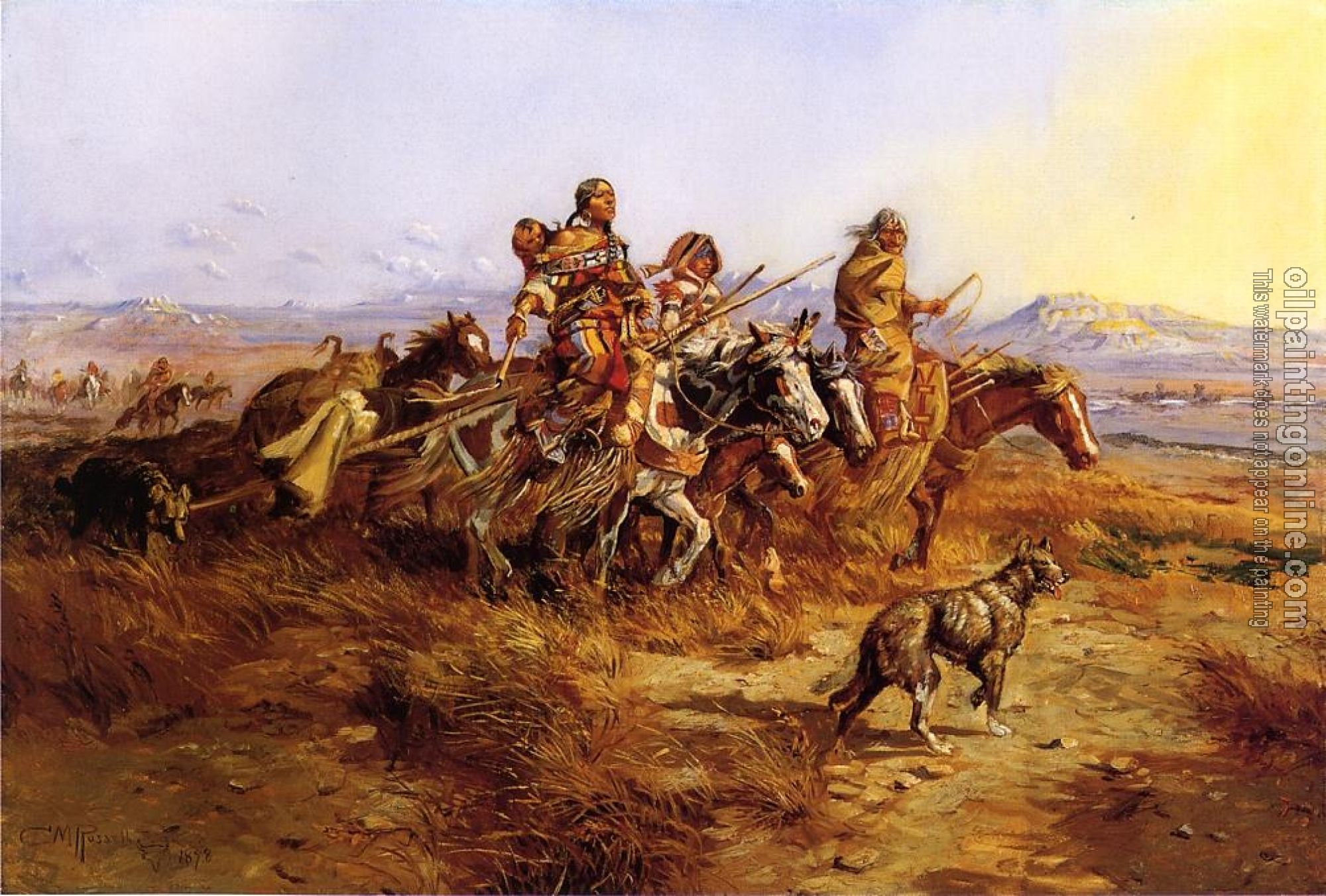 Charles Marion Russell - Indian Women Moving